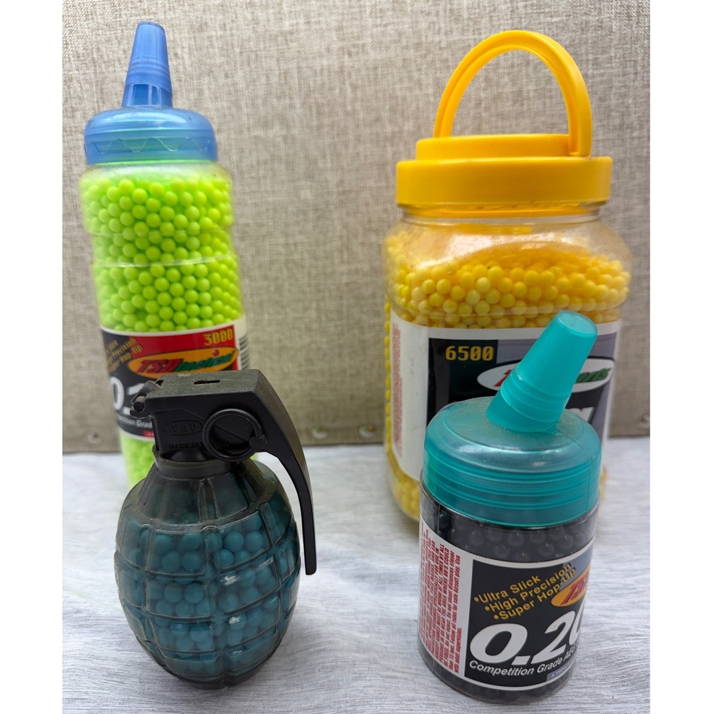 TSD Sports Airsoft BB Lot 6mm 0.12g 0.20g Yellow Green Black Blue Grenade Bottle